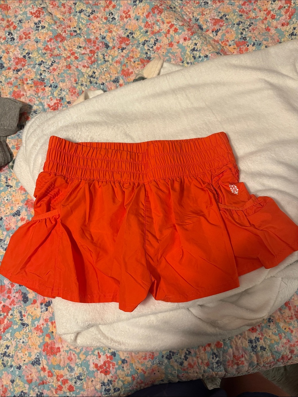Free People Bright Orange Athletic Shorts